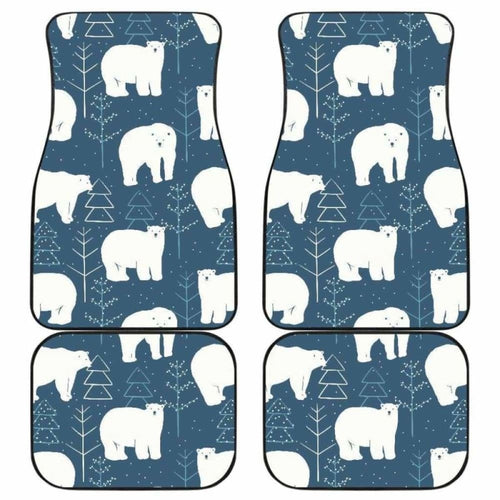 Polar Bear Mother Her Child Pattern Front And Back Car Mats