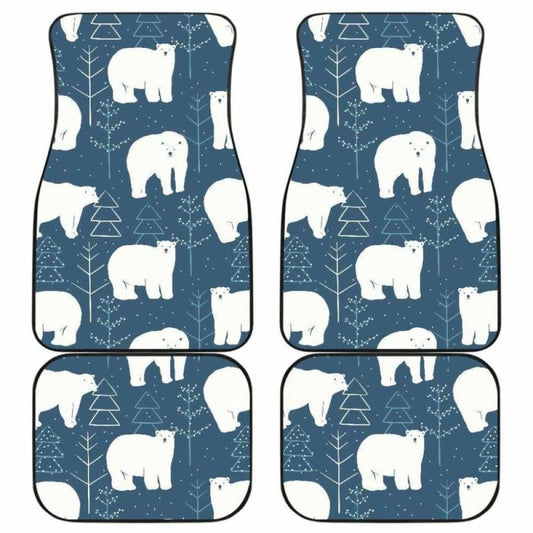 Polar Bear Mother Her Child Pattern Front And Back Car Mats