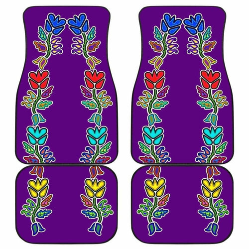 Generations Floral Purple Front And Back Car Mats (Set Of)