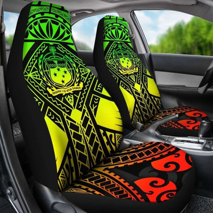 Samoa Polynesian Car Seat Covers - Samoa Reggae Seal With Polynesian Tattoo -