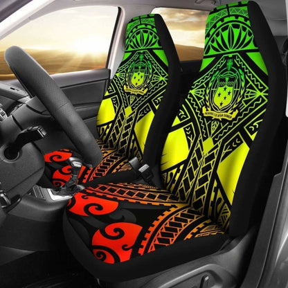 Samoa Polynesian Car Seat Covers - Samoa Reggae Seal With Polynesian Tattoo -