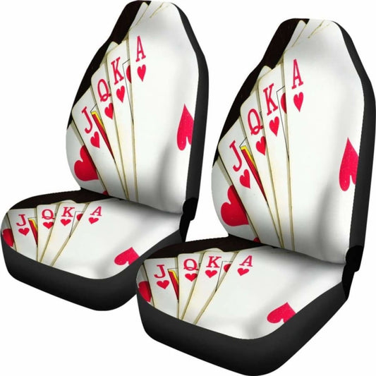 Royal Flush Of Hearts Car Seat Covers