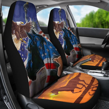 Patriotic Horse American Flag Silhouette Horse Car Seat Covers