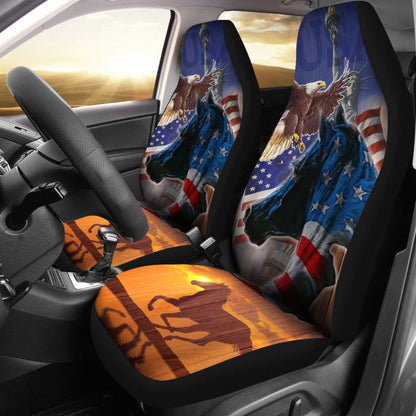 Patriotic Horse American Flag Silhouette Horse Car Seat Covers