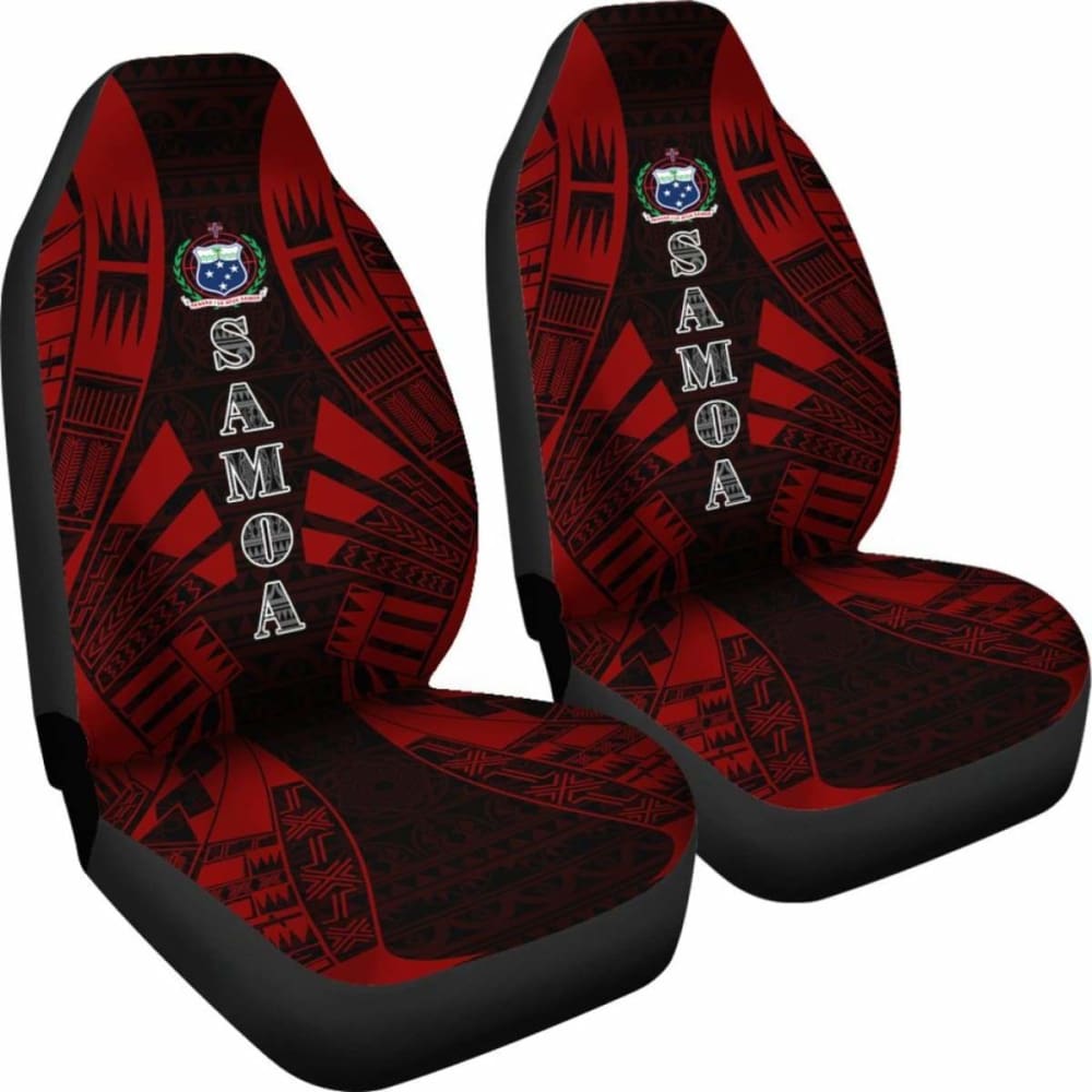 Samoa Car Seat Covers - Polynesian Tattoo Red -