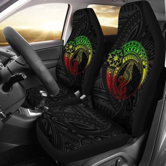 Seahorse Polynesian Car Seat Covers - Polynesian Tattoo Black Reggae -