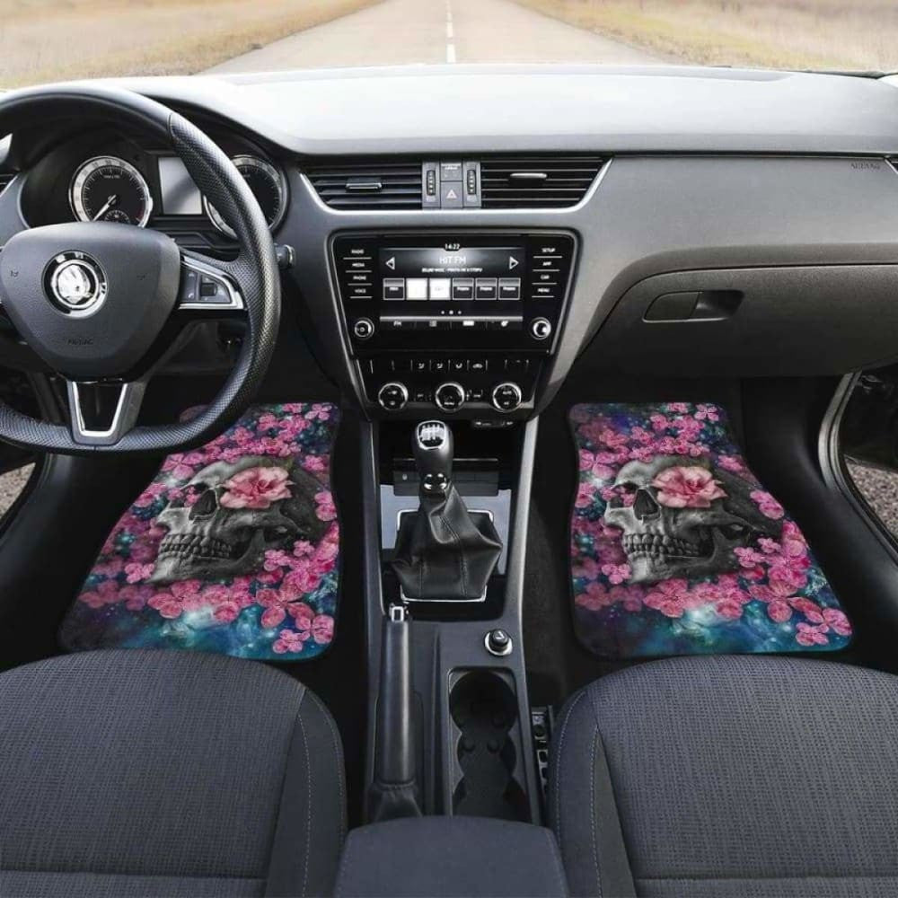 Set Of Pcs Floral Skull Car Mats