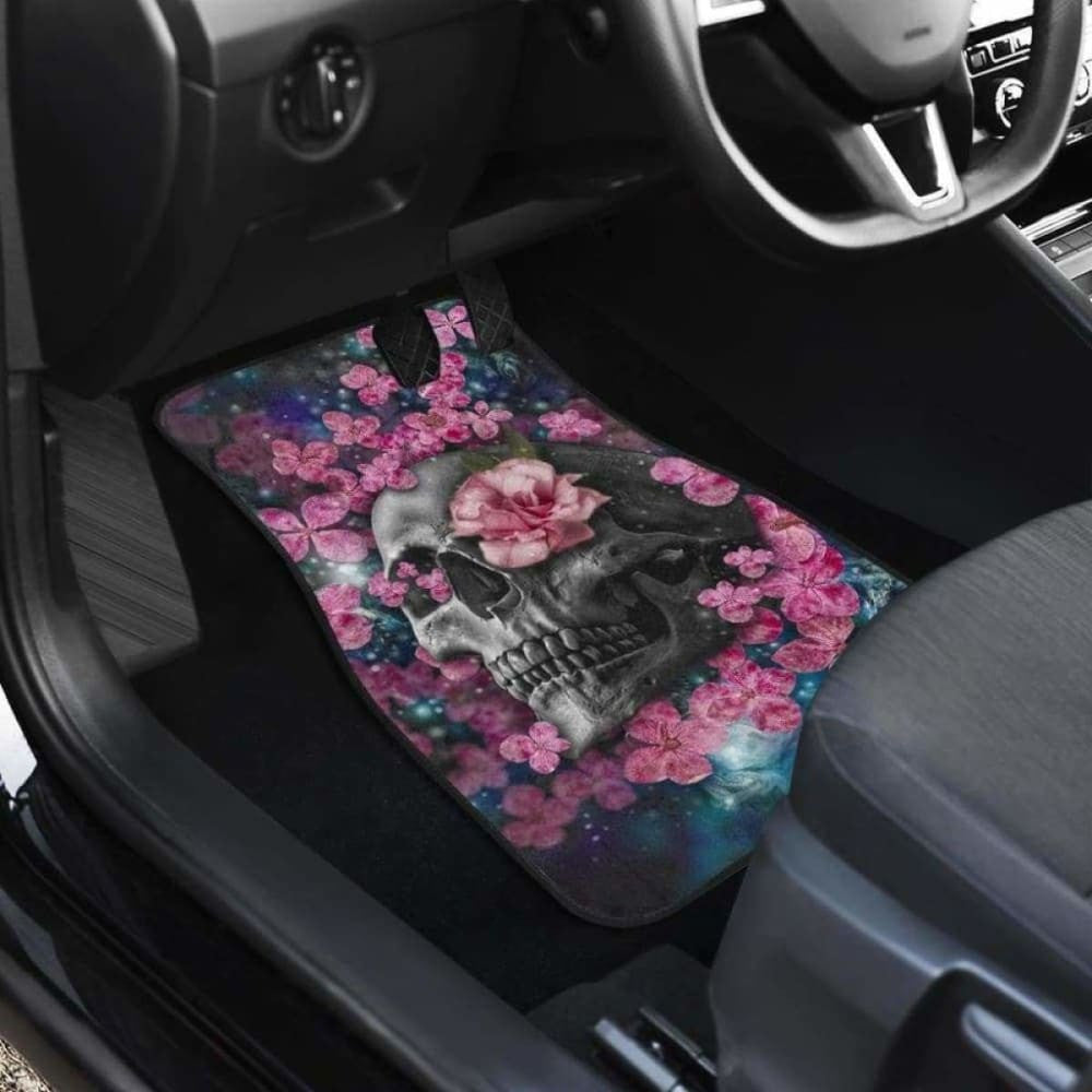 Set Of Pcs Floral Skull Car Mats