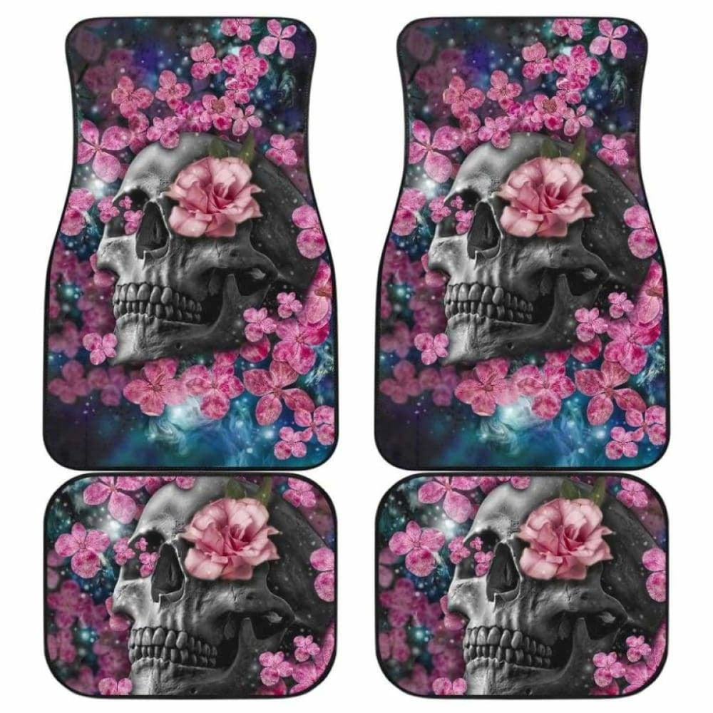 Set Of Pcs Floral Skull Car Mats