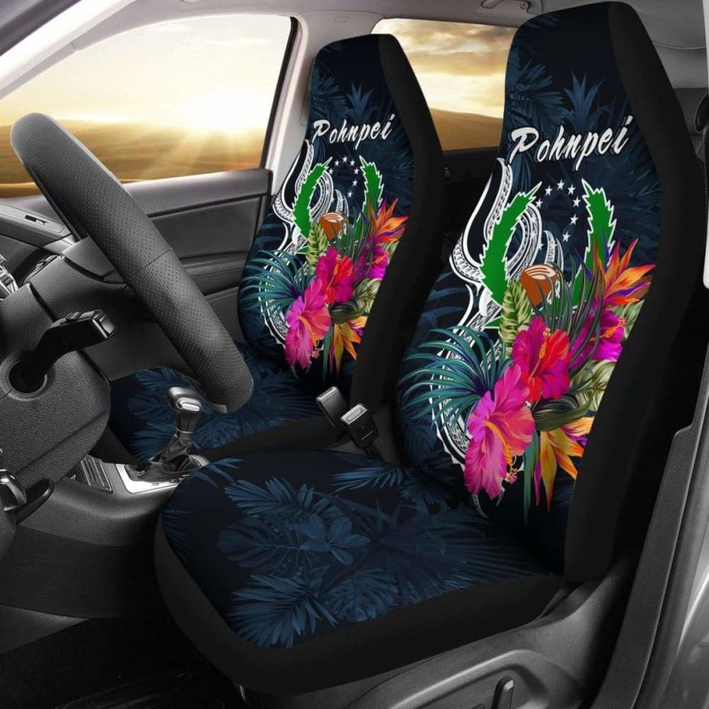 Pohnpei Micronesia Car Seat Covers - Tropical Flower -