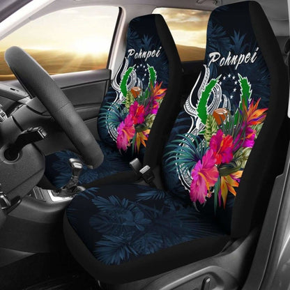Pohnpei Micronesia Car Seat Covers - Tropical Flower -