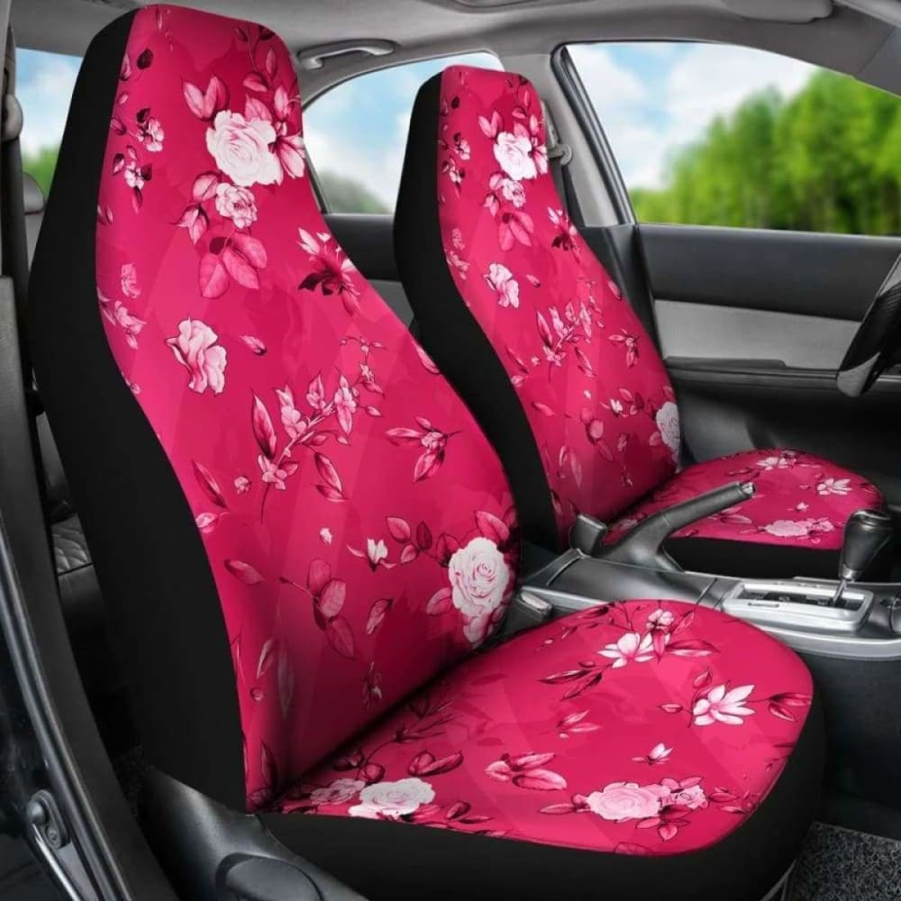 Pink Flowers Car Seat Covers