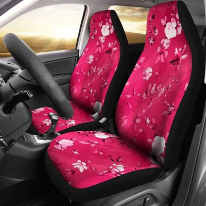 Pink Flowers Car Seat Covers