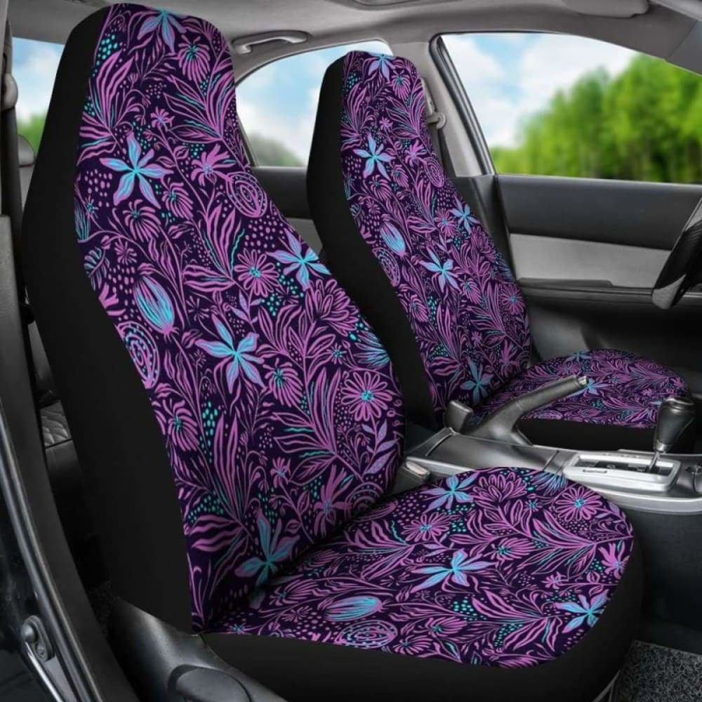 Floral Purple Car Seat Covers