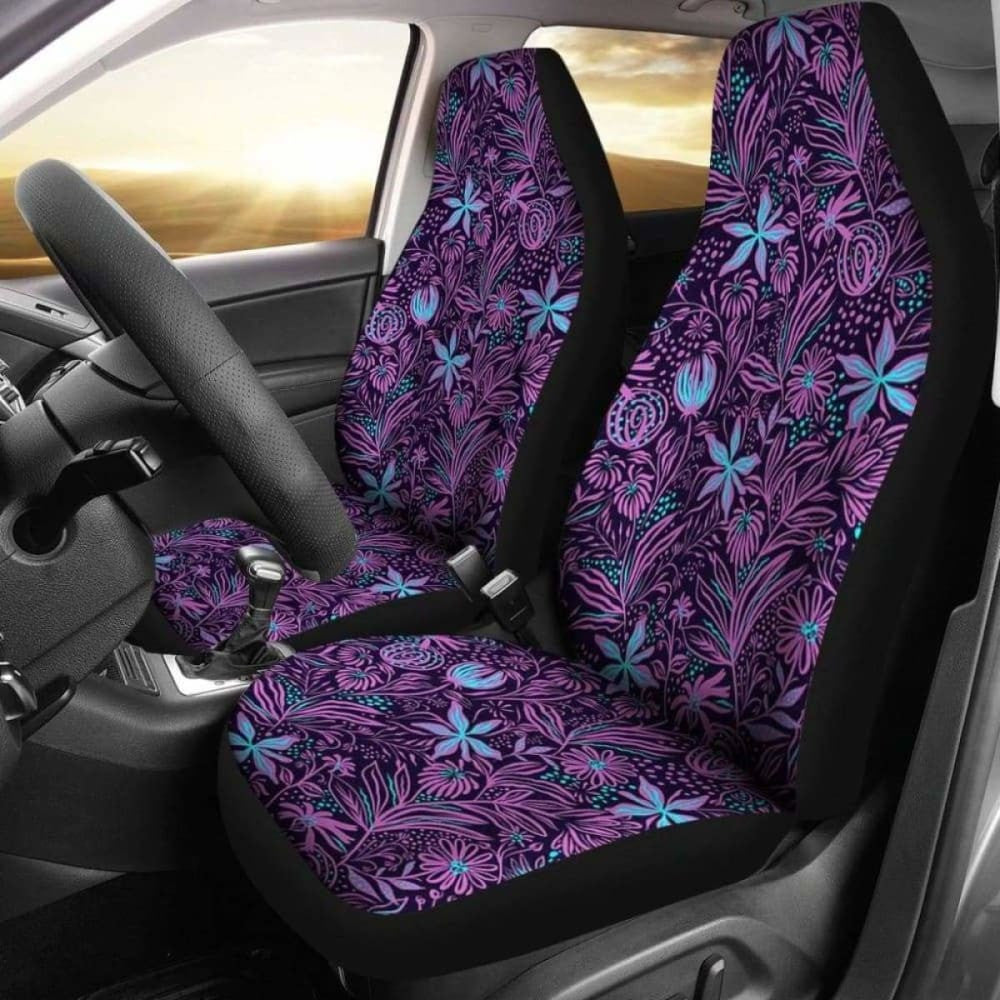 Floral Purple Car Seat Covers