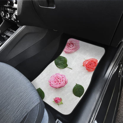 Pink Rose Design Car Floor Mats