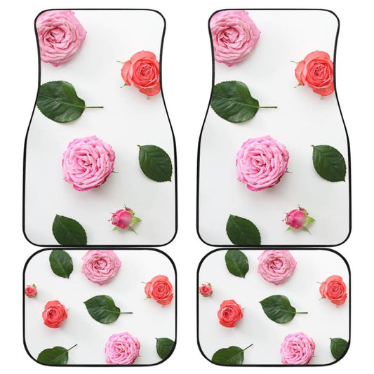 Pink Rose Design Car Floor Mats