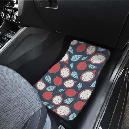 Dragon Fruits Dark Blue Background Front And Back Car Mats
