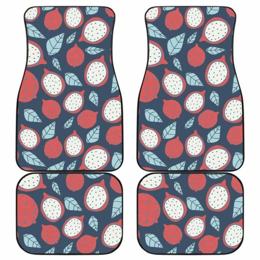 Dragon Fruits Dark Blue Background Front And Back Car Mats