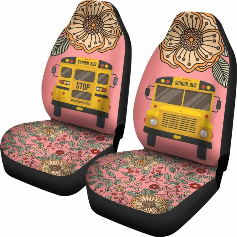 Floral School Bus Car Seat Covers