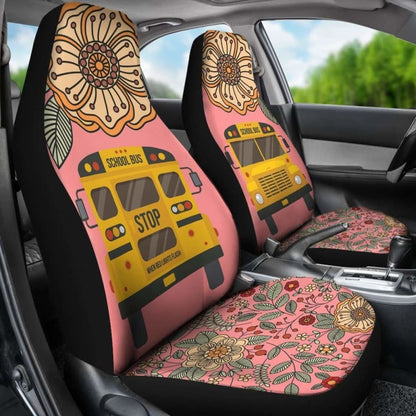 Floral School Bus Car Seat Covers
