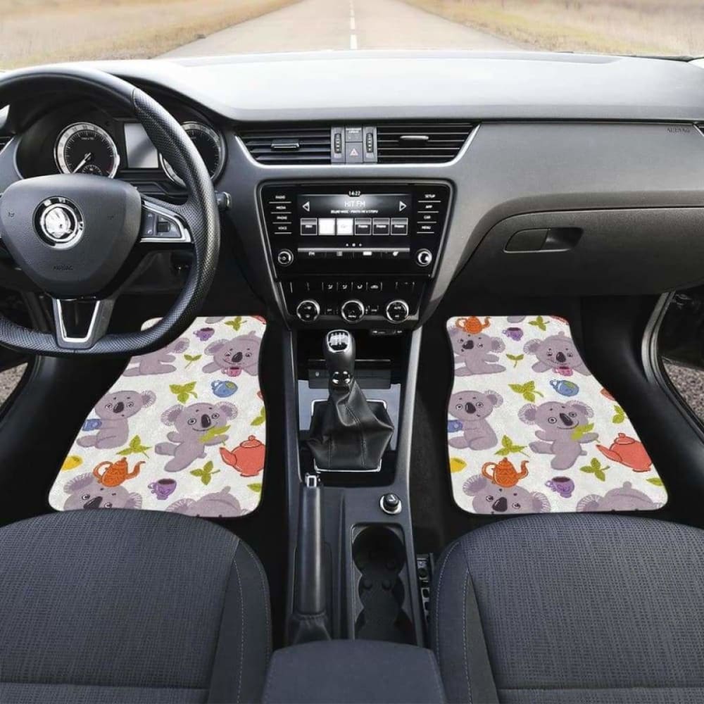 Cute Koalas Teapots Tea Front And Back Car Mats