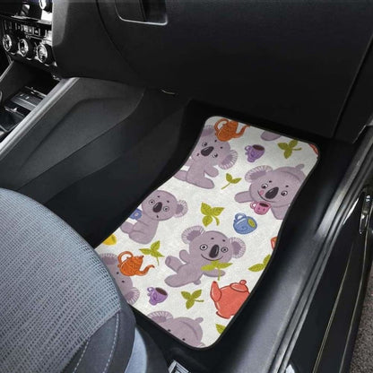 Cute Koalas Teapots Tea Front And Back Car Mats