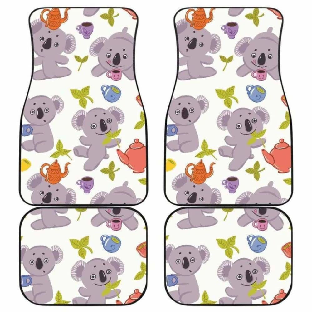 Cute Koalas Teapots Tea Front And Back Car Mats