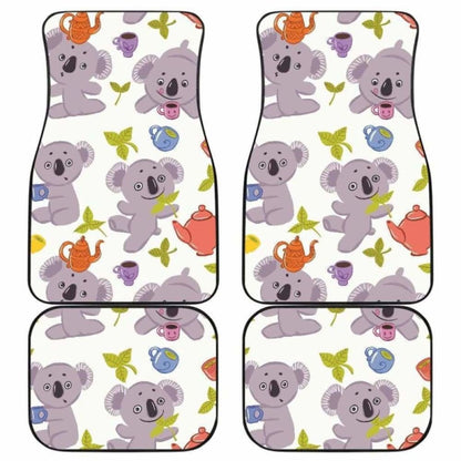 Cute Koalas Teapots Tea Front And Back Car Mats