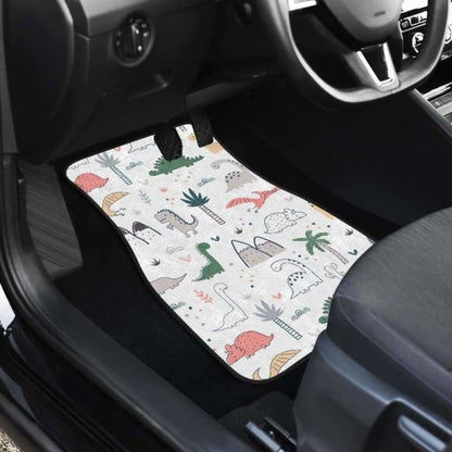 Cute Cartoon Dinosaurs Tree Pattern Front And Back Car Mats
