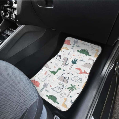 Cute Cartoon Dinosaurs Tree Pattern Front And Back Car Mats