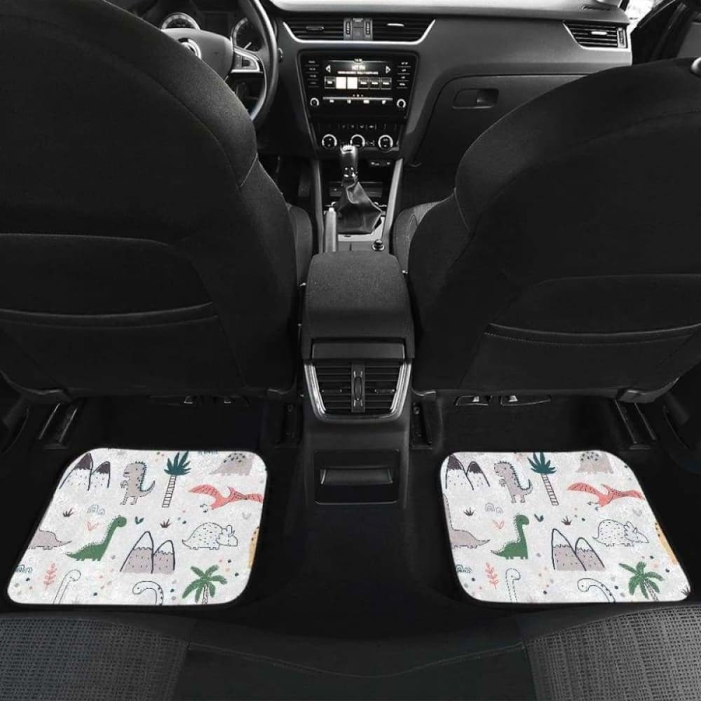 Cute Cartoon Dinosaurs Tree Pattern Front And Back Car Mats