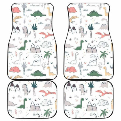 Cute Cartoon Dinosaurs Tree Pattern Front And Back Car Mats