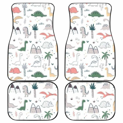 Cute Cartoon Dinosaurs Tree Pattern Front And Back Car Mats