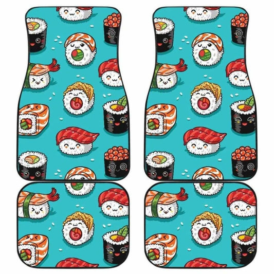 Cute Sushi Pattern Front And Back Car Mats