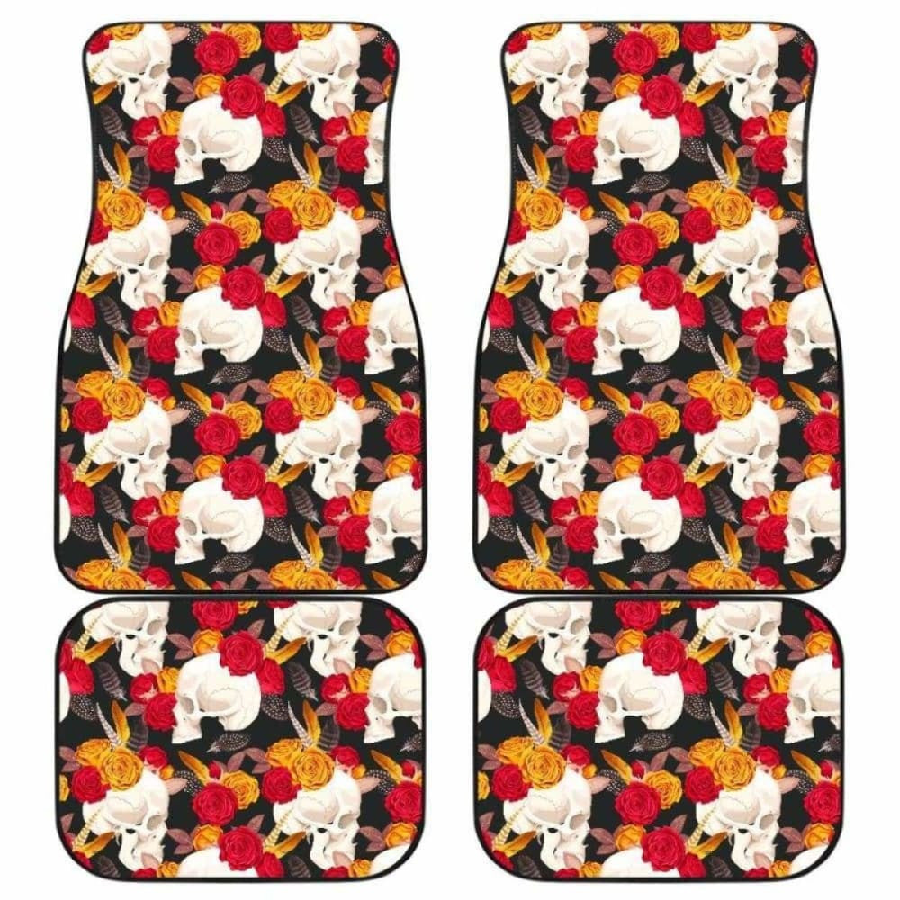Set Of Pcs Floral Skull Car Mats
