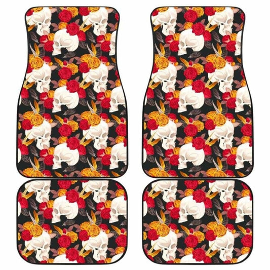 Set Of Pcs Floral Skull Car Mats