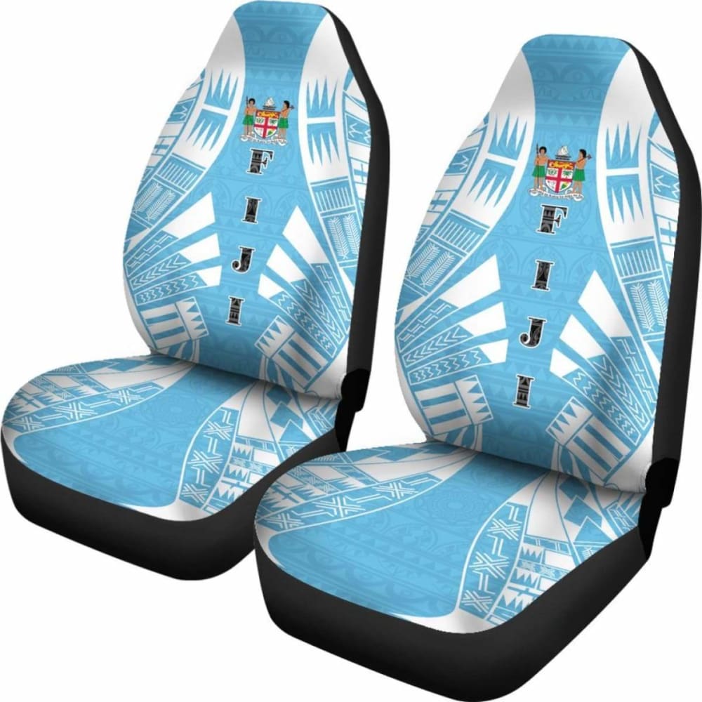 Fiji Car Seat Covers - Fiji Coat Of Arms Polynesian Tattoo Flag -