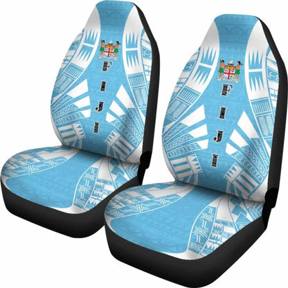 Fiji Car Seat Covers - Fiji Coat Of Arms Polynesian Tattoo Flag -