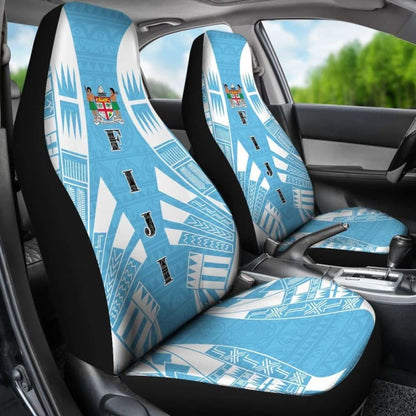 Fiji Car Seat Covers - Fiji Coat Of Arms Polynesian Tattoo Flag -