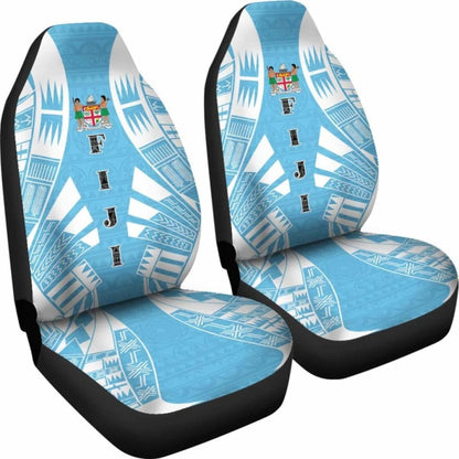 Fiji Car Seat Covers - Fiji Coat Of Arms Polynesian Tattoo Flag -