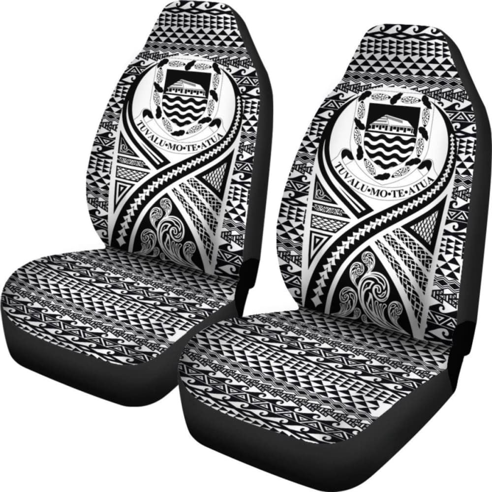 Tulu Car Seat Cover - Tulu Coat Of Arms Polynesian Tattoo Black -