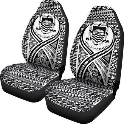 Tulu Car Seat Cover - Tulu Coat Of Arms Polynesian Tattoo Black -