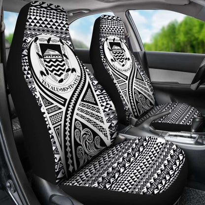 Tulu Car Seat Cover - Tulu Coat Of Arms Polynesian Tattoo Black -