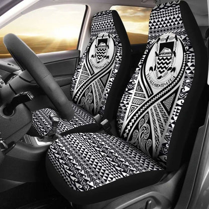 Tulu Car Seat Cover - Tulu Coat Of Arms Polynesian Tattoo Black -