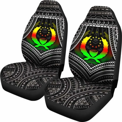 Pohnpei Polynesian Car Seat Covers - Pohnpei Flag Reggae Color -