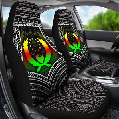 Pohnpei Polynesian Car Seat Covers - Pohnpei Flag Reggae Color -