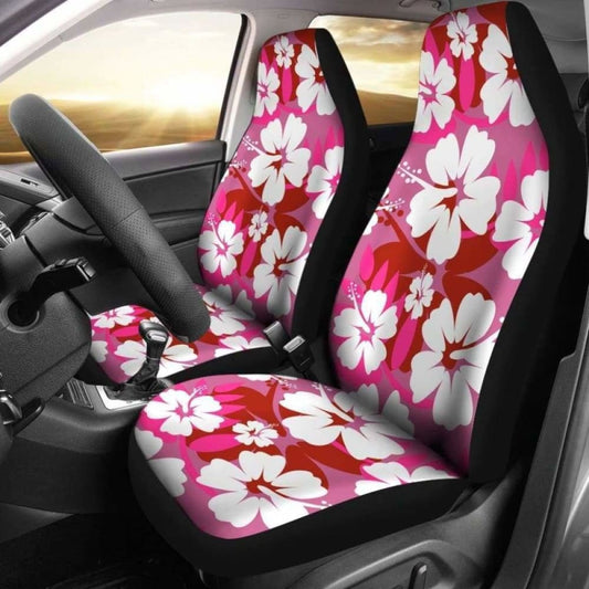 Pink Aloha Flowers Car Seat Covers