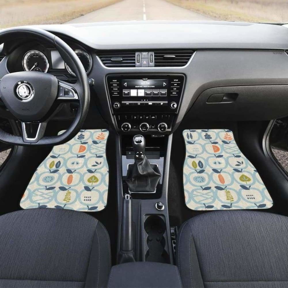Apples Leaves Pattern Front And Back Car Mats