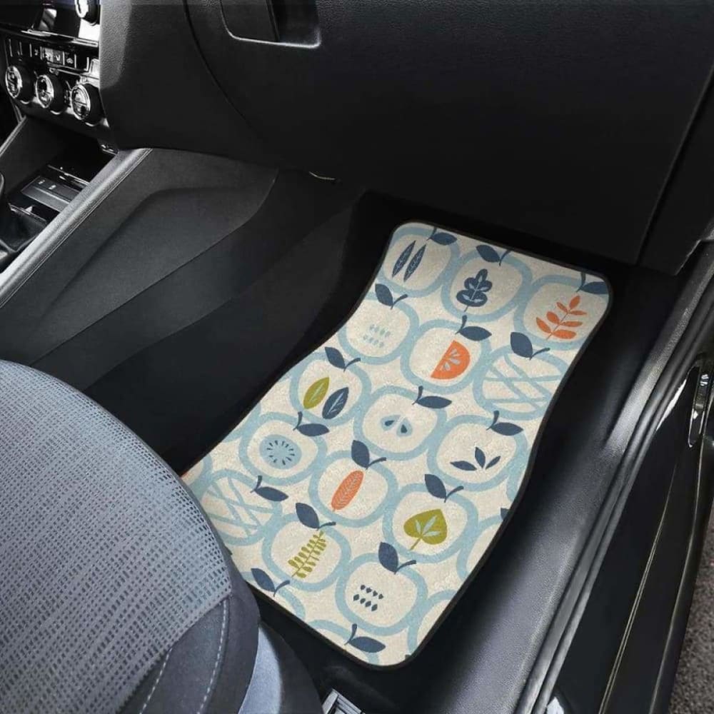 Apples Leaves Pattern Front And Back Car Mats